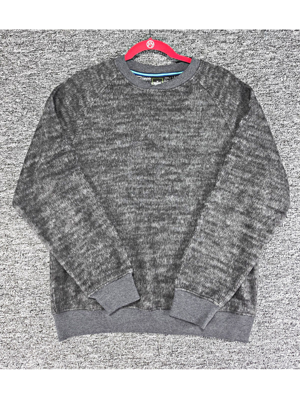 Houston White Gray Logo Crewneck Fleece Pullover Sweatshirt Men's S